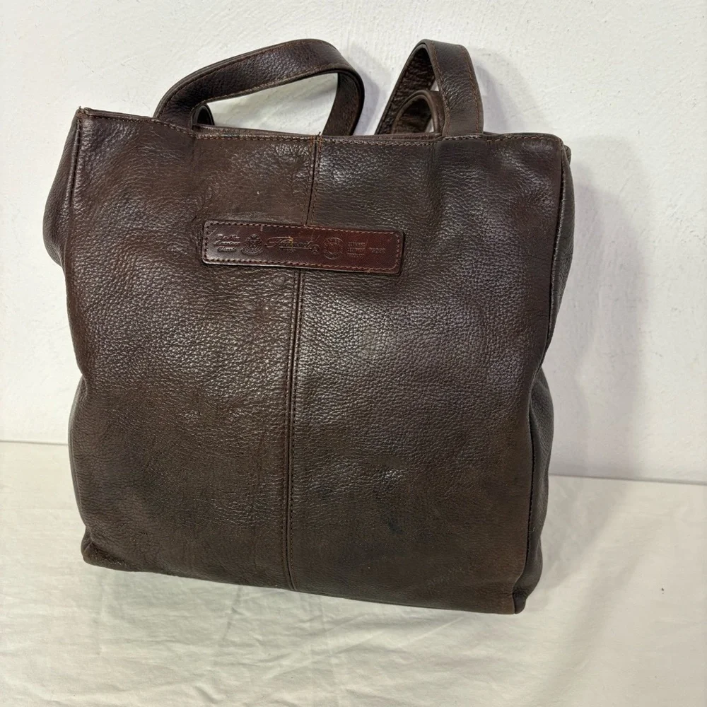 FOSSIL Vintage Brown Leather Shoulder Bag Purse Key Minimalist Neutral Boho